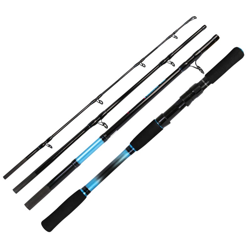 Fiblink 4-Piece 7-Feet Carbon Fiber Boat Fishing Rod Spinning Travel Portable Rod Tournament Fishing Pole for Fresh & Saltwater(Spinning-Blue-H) - Image 5